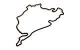 Racetrackart RTA-10458-BK-23 Rennstreckenkontur des Nürburgring Gesamtstrecke, Holz, 23 x 23 x 0,9 cm, schwarz