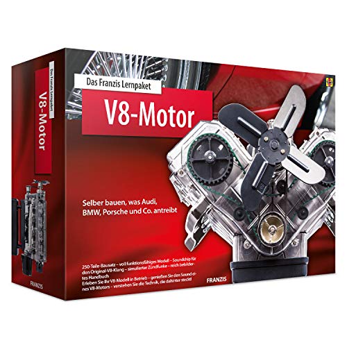 Franzis 65207 65207-0 V8 Motor, detailgetreues...