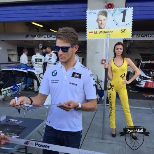 Autogrammstunde Marco Wittmann mit Gridgirl