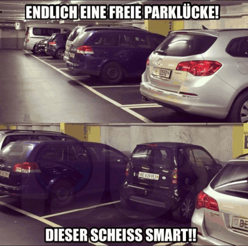 Meme - Endlich eine freie Parklücke... dieser scheiss Smart!