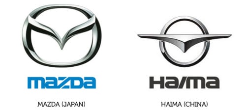 Mazda Logo und Haima Logo