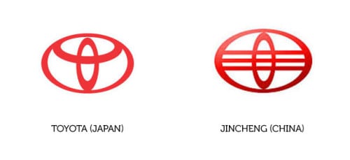 Toyota Logo und Jincheng Logo