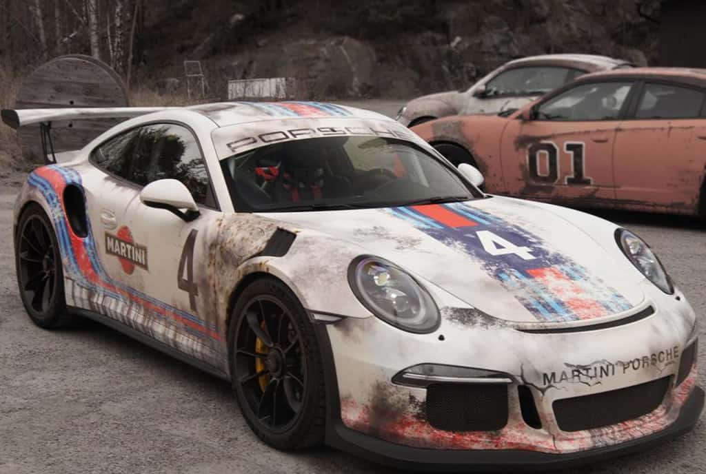 Porsche 911 GT3 foliert im Martini-Look