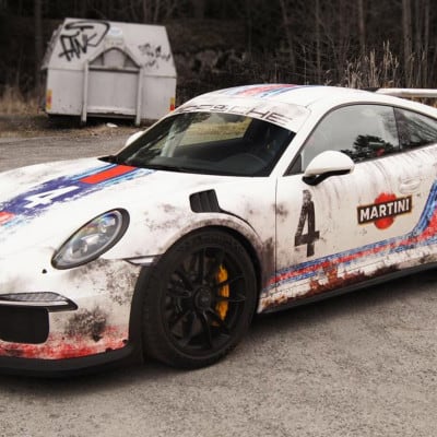 Porsche 911 GT3 foliert im Martini-Look