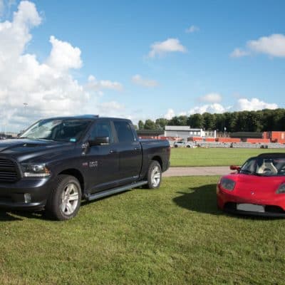 Dodge Ram & Tesla Roadster