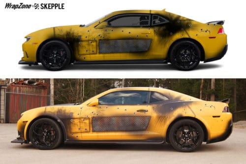 Chevrolet Camaro Bumblebee im Rost Look