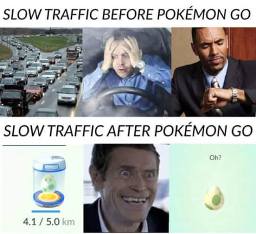 Traffic before and after Pokemon Go