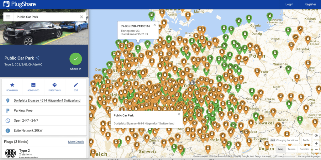 Plugshare.com - Elektro-Tankstellen auf der ganzen Welt finden