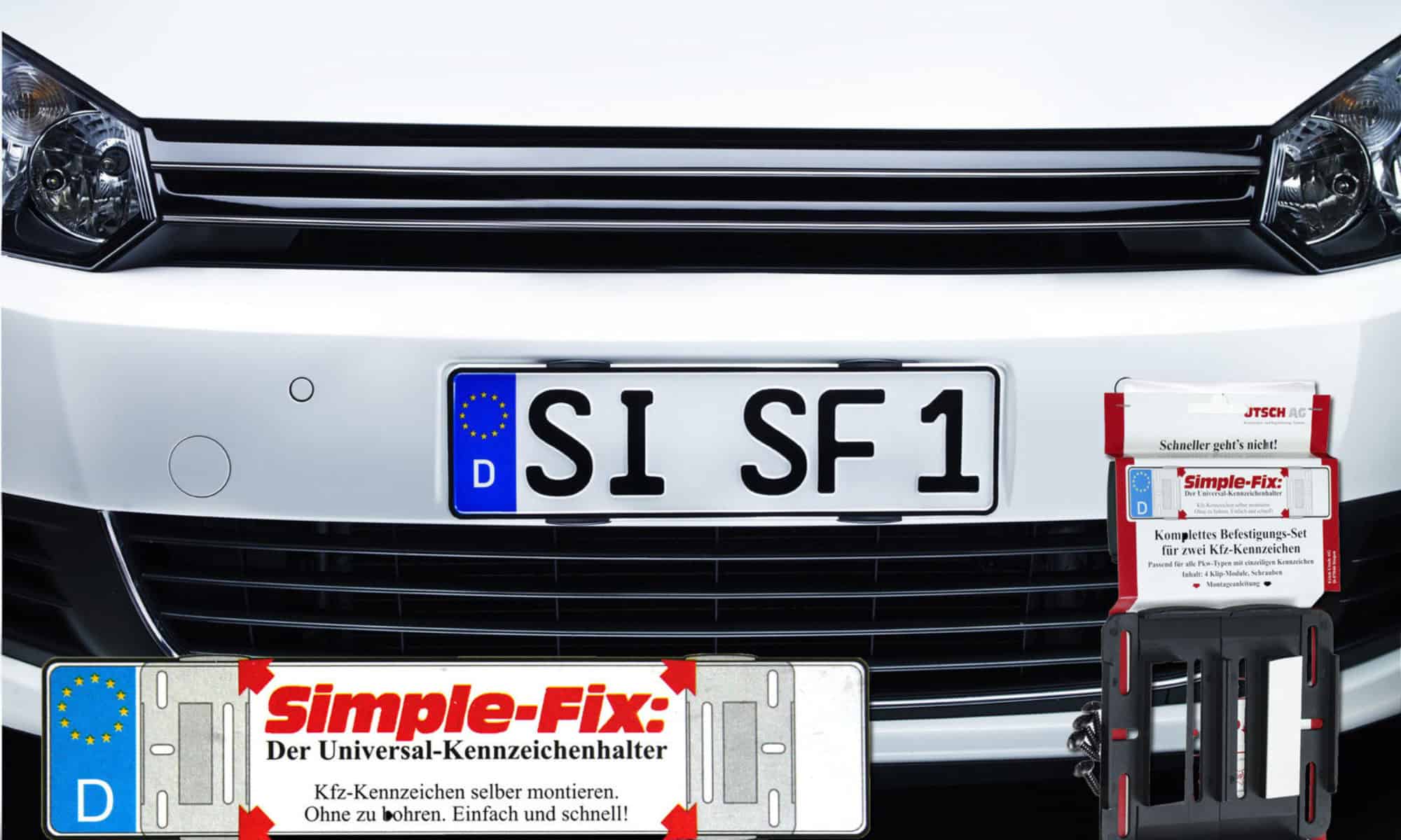 Simple Fix Kennzeichenhalter zur Montage ohne Rahmen